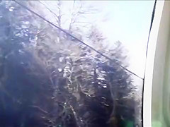 Granny shows in ski lift