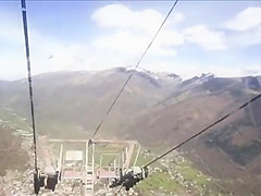 Granny shows in ski lift