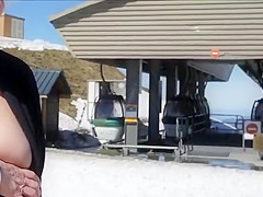 Granny shows in ski lift
