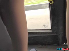 Great golden-haired upskirt footage