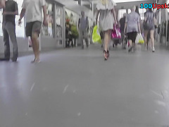 Great upskirt video exposes a skinny ass