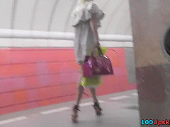 Great upskirt video exposes a skinny ass