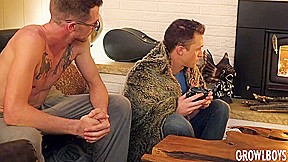 GrowlBoys - Hookup in the woods takes monster cock bareback