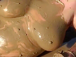 Guy Fucks Horny Old Blonde In Mud Outdoors