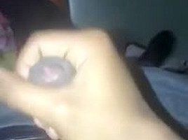 Guy jerks off in bed