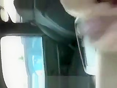 Guy masturbates in car