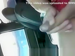 Guy masturbates in car
