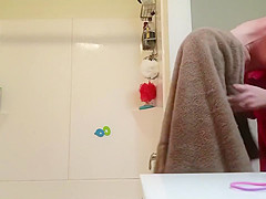 HD Blond GF Bathroom Shower Spy Sexy Small Tits Milf 3-26