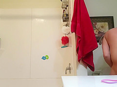 HD Blond GF Bathroom Shower Spy Sexy Small Tits Milf 3-26