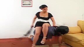 HORNEY girl riding on her poor slave  