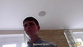 HUNT4K Pretty lassie with slender body gets seduced by smart hunter