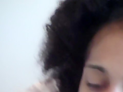 Hairy Pussy Ebony teen 18+ audition with Big Dildo 
