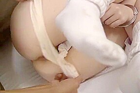 Handcuff Japanese teen 18+ Git Her Face Coved With Cum