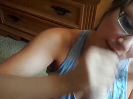 Handjob In Glasses Cum Swallow