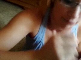Handjob In Glasses Cum Swallow