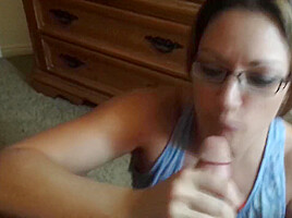 Handjob In Glasses Cum Swallow