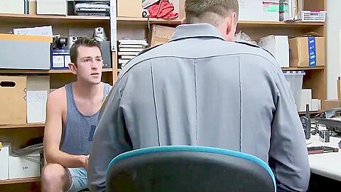 Handsome Boy Fucked By A Pervy Loss Prevention Officer For Thieft