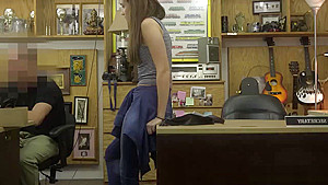Heeled pawnshop amateur riding for cash