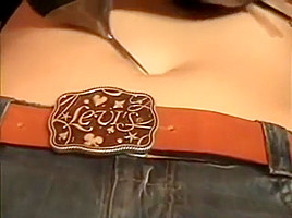 Heels Jabbed into Her Chubby Belly