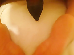 Heels, bare feet licking, masturbation and cum on soles 2