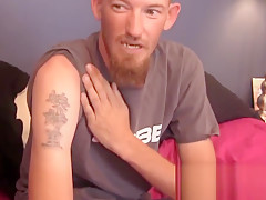 Homosexual dude John cracking jokes and stroking cock solo