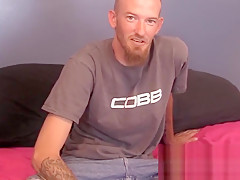 Homosexual dude John cracking jokes and stroking cock solo