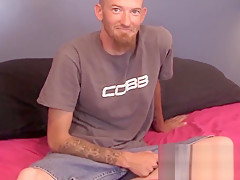 Homosexual dude John cracking jokes and stroking cock solo
