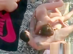 Horny Couples At The Beach