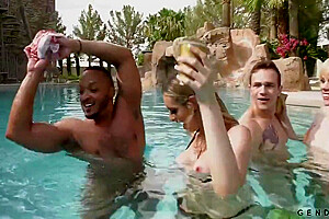 Horny Gang Fucking Each Other In Pool