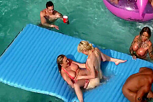 Horny Gang Fucking Each Other In Pool