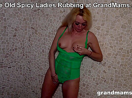 Horny Granny in a Public Shower for GrandMams