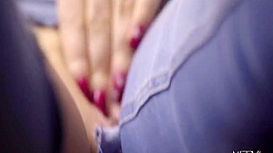 Horny Vixen Touching Herself Through Holes In Her Pa