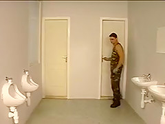Horny gay guy jacking off cock