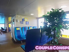 Hot Couple Get Horny On Ferry And Fuck In The Toilet