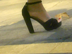 Hot Feet In High Heels Under A Bench