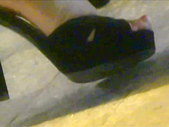 Hot Feet In High Heels Under A Bench