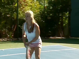 Hot Lesbian Action Outside The Pool