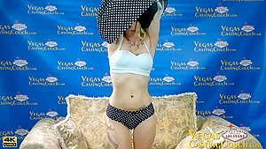 Hot Thin Tattoo Blonde Does Deep Anal - Deepthroat- Bondage Play - At Las Vegas Casting Pov