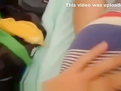 Hot brunette swallows while camping