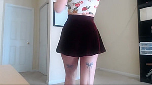 Hot girl farting in a sexy skirt