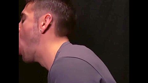 Hot glory hole blowjob and deepthroat with twink and Step daddy