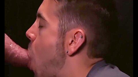 Hot glory hole blowjob and deepthroat with twink and Step daddy