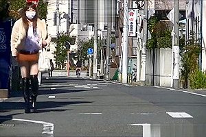 Hot japanese crossdresser walking