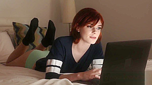 Hot redhead chick gets banged by horny mature man hard and deep in doggystyle