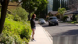 Hot redhead chick gets banged by horny mature man hard and deep in doggystyle