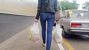 Hot russian ass after shopping