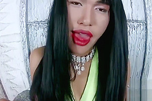 Hot shemale rimjob and cumshot