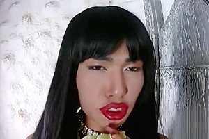 Hot shemale rimjob and cumshot