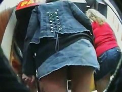 Hot upskirt video with sexy babes on the street