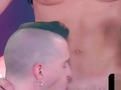 Hungry twink goes down on bdsm stud